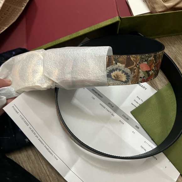 Gucci gf floral belt size 80 BNWT - Picture 4 of 9